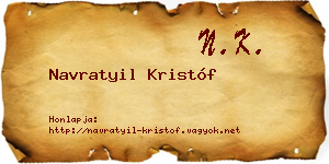 Navratyil Kristóf névjegykártya