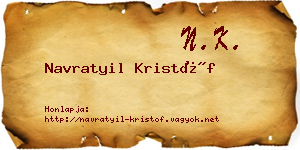 Navratyil Kristóf névjegykártya